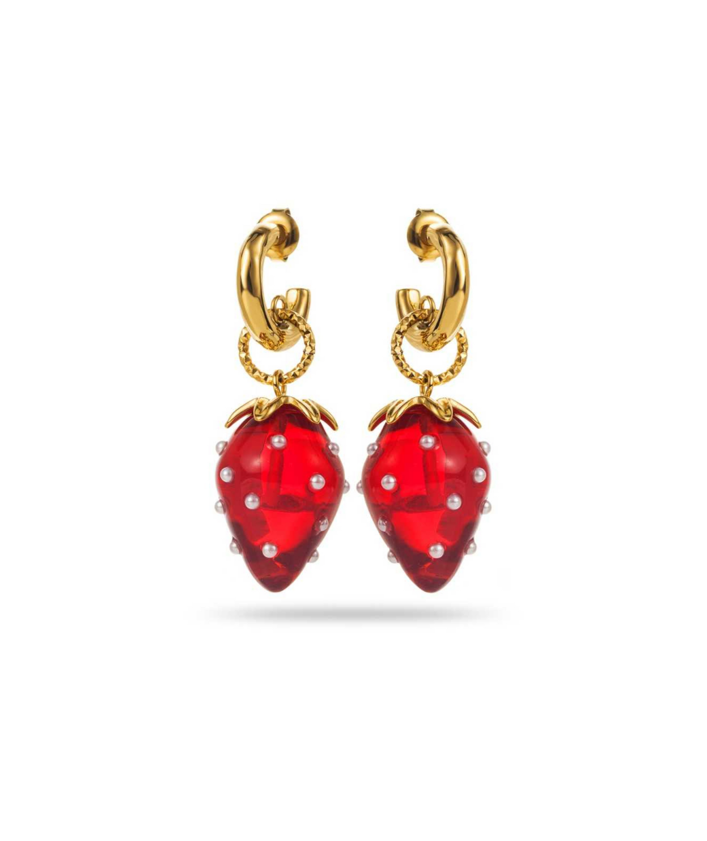 Christa - Boucles d'oreilles créoles fraises