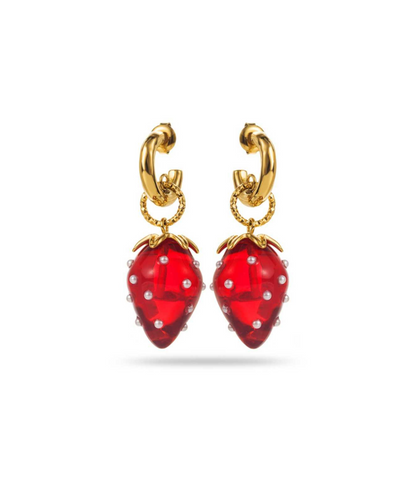 Christa - Boucles d'oreilles créoles fraises