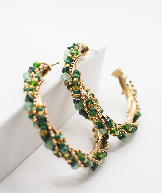 Boucles d'oreilles Jeanne vertes