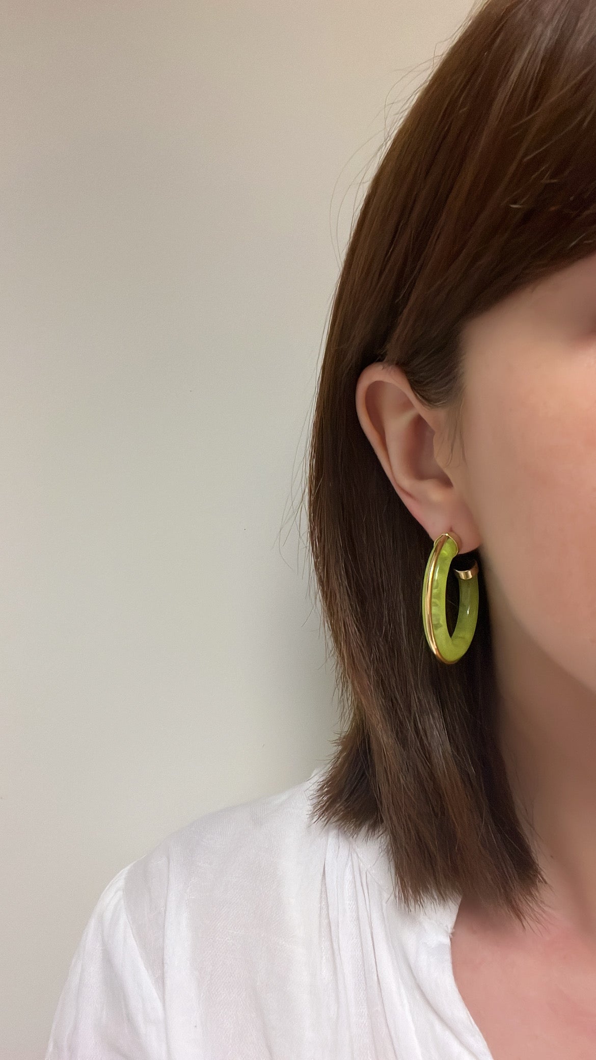 Cyliane vertes - Boucles d'oreilles créoles