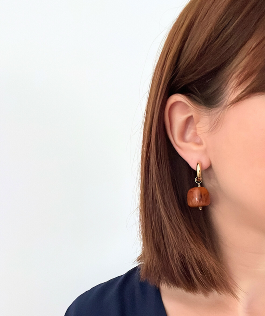 Sancia marrons - Boucles d'oreilles créoles