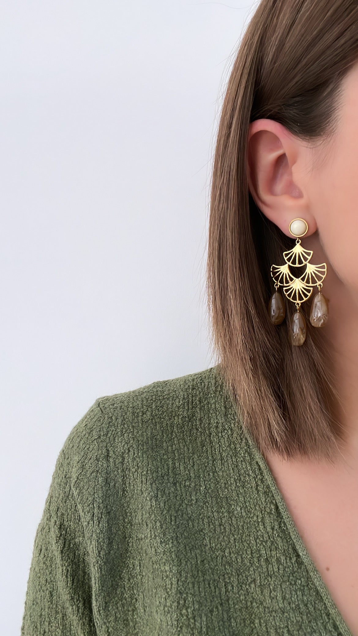 Boucles d'oreilles Edwige beiges