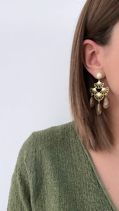 Boucles d'oreilles Edwige beiges