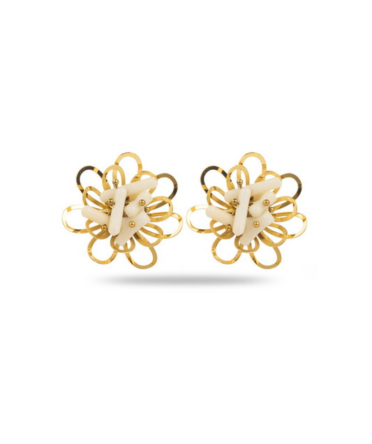 Solange blanches - Boucles d'oreilles fleurs