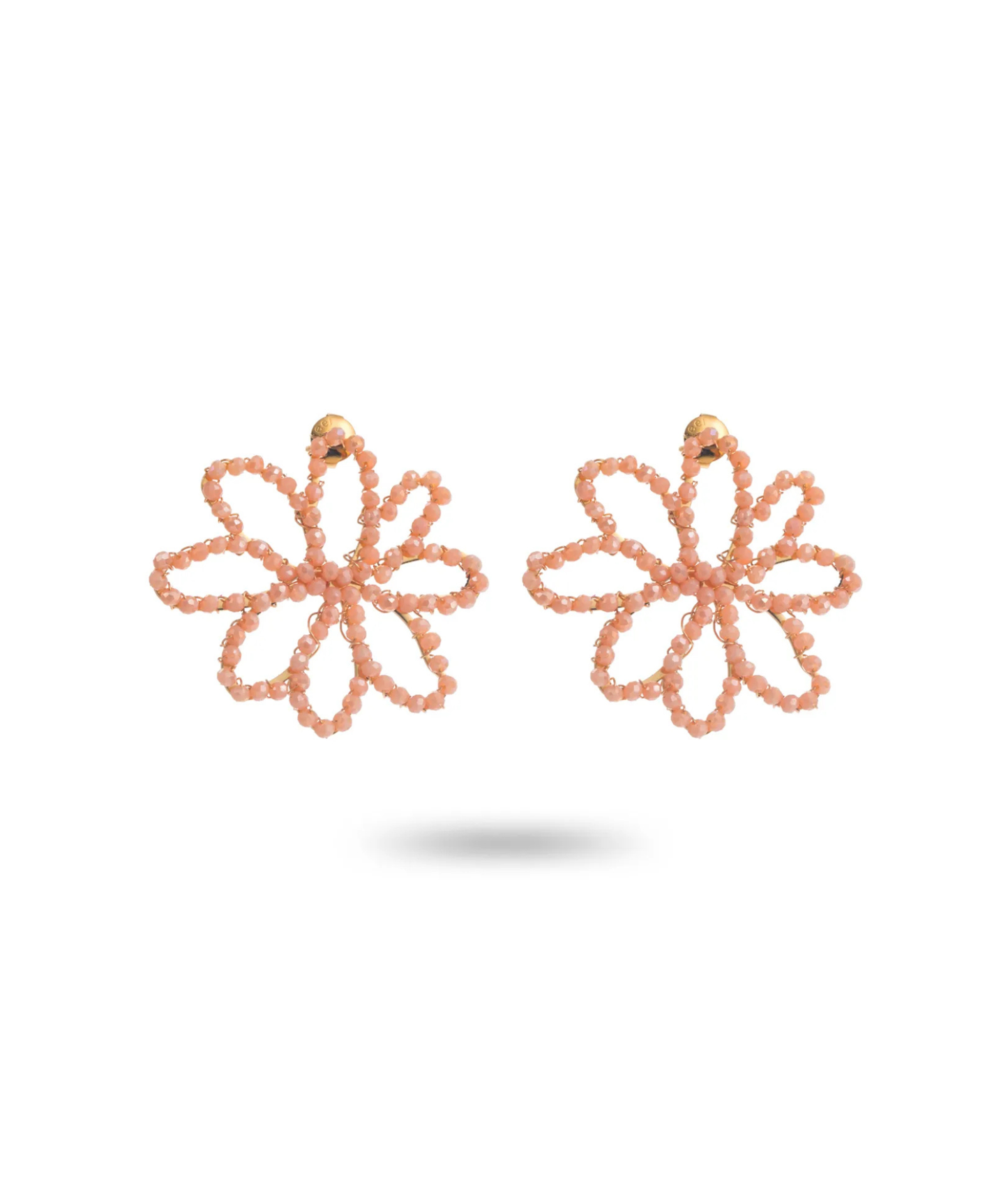 Rosy roses - Boucles d'oreilles fleurs perlées