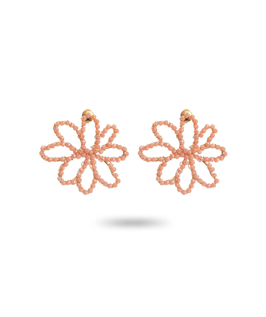 Rosy roses - Boucles d'oreilles fleurs perlées