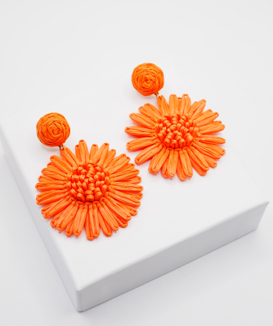 Flore oranges - Boucles d'oreilles fleurs