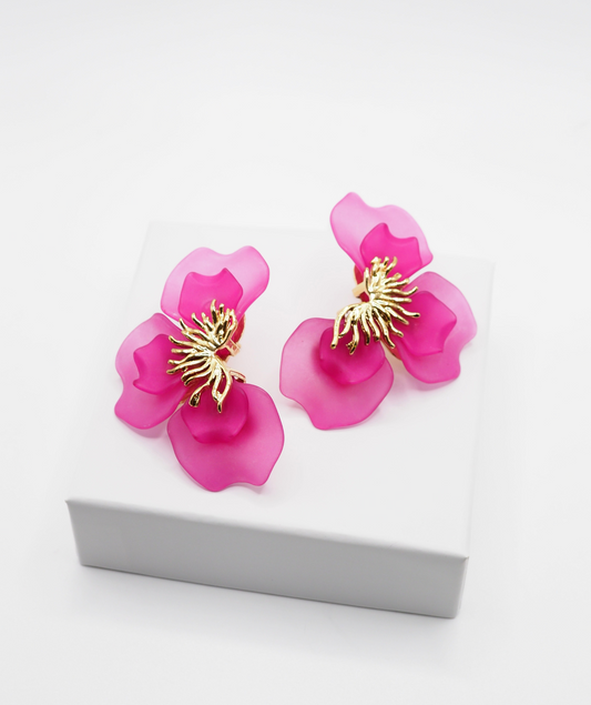 Blandine roses- Boucles d'oreilles fleurs