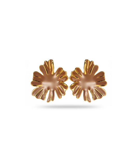 Vallia marron - Boucles d'oreilles fleurs
