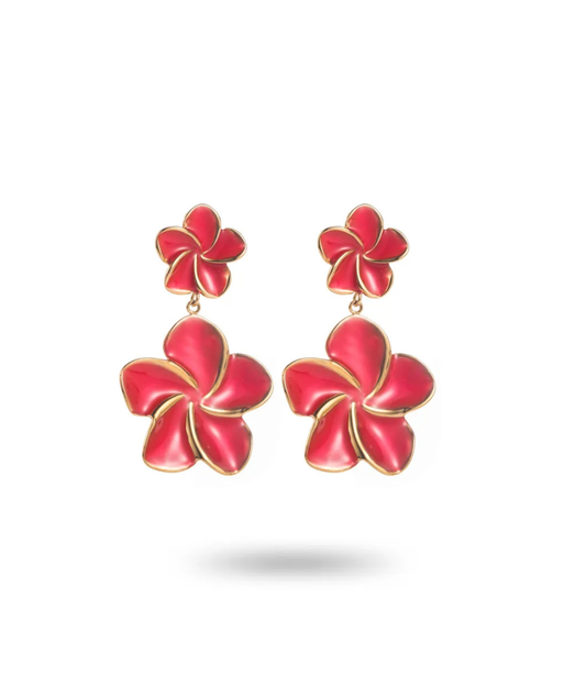 Nina fuchsia - Boucles d'oreilles pendantes