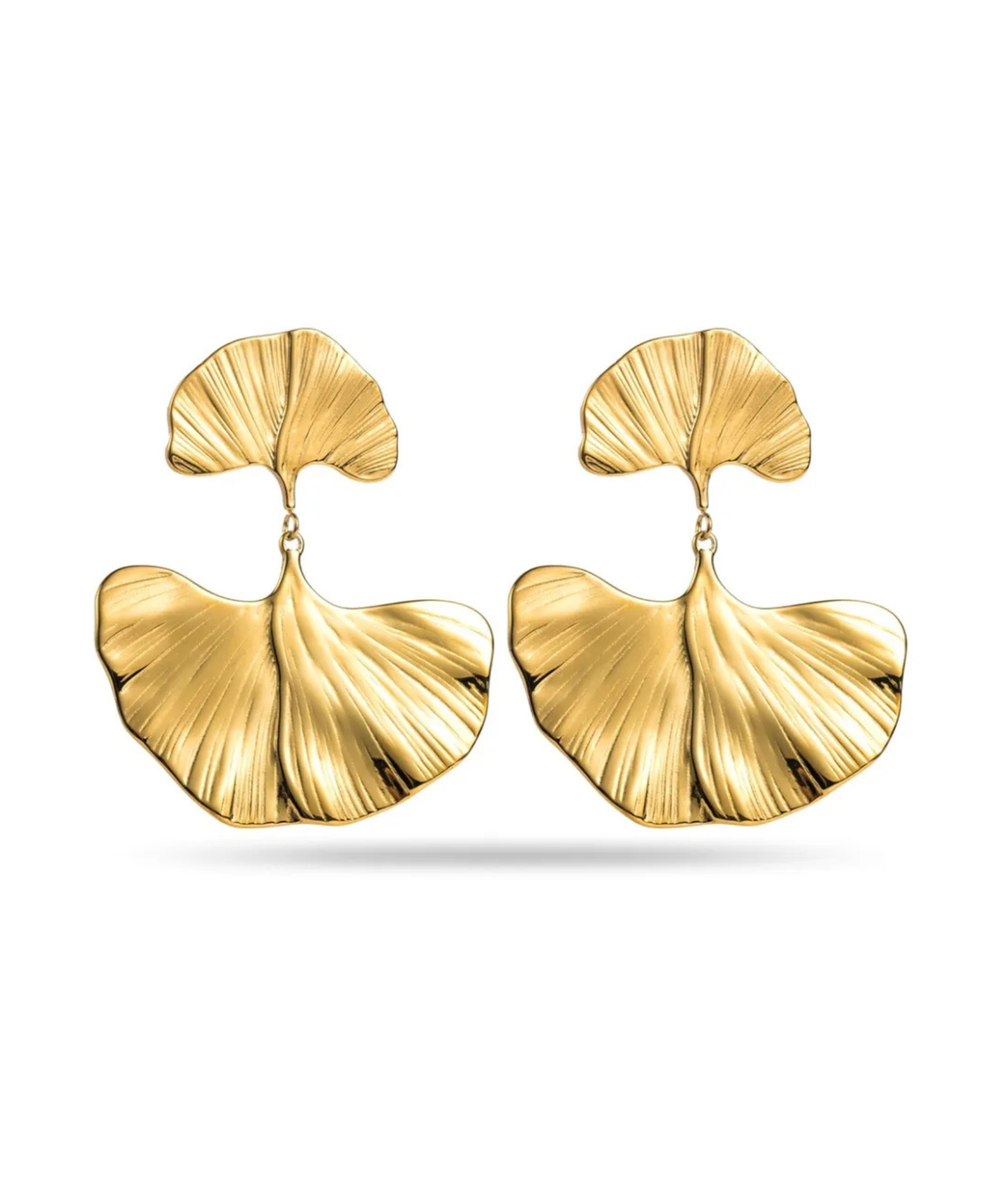 Carole - Boucles d’oreilles dorées feuilles