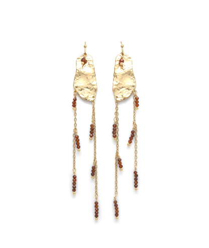 Adélie - Boucles d'oreilles dorées pendantes