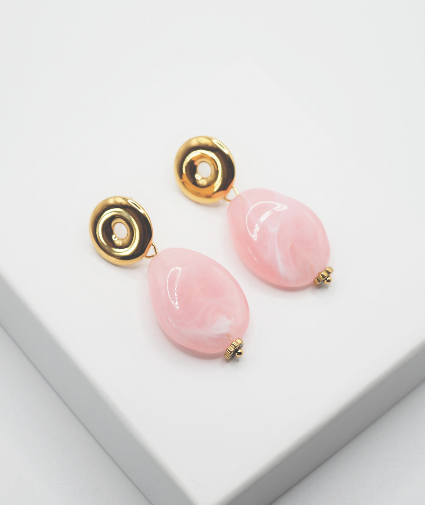 Alexane rose - Boucles d'oreilles pendantes