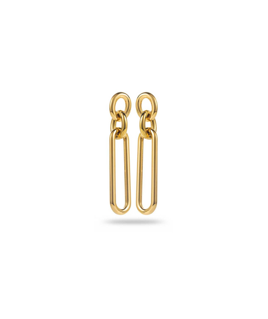 Elisabetta - Boucles d'oreilles dorées pendantes