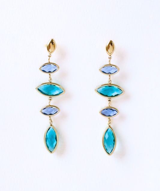 Honoré bleues - Boucles d'oreilles pendantes