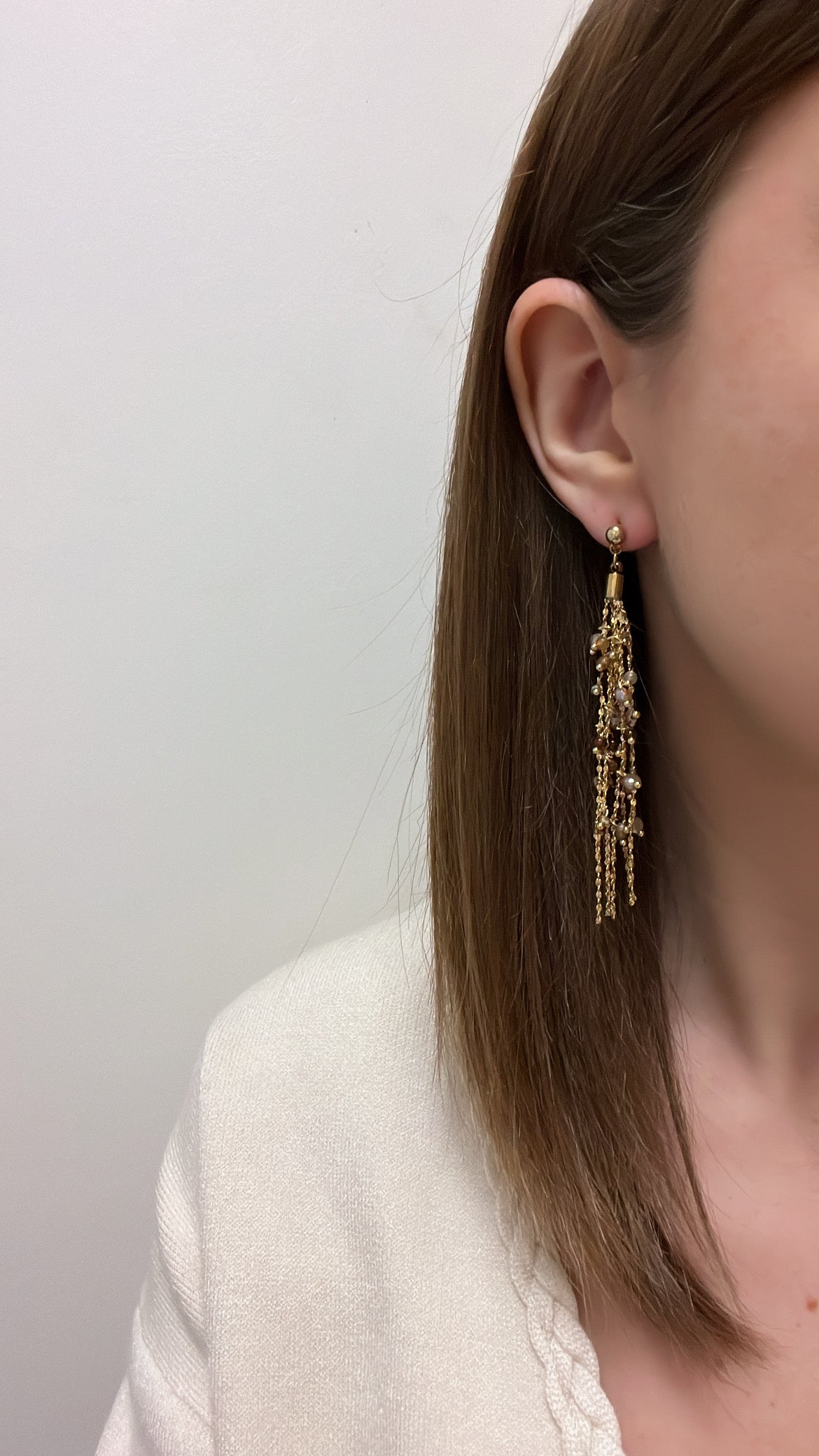Milana marrons - Boucles d'oreilles fines pendantes