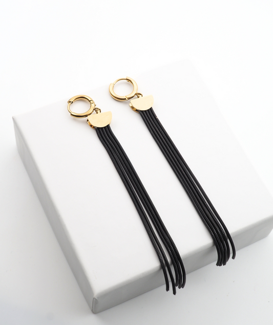 Sandrine - Boucles d'oreilles pendantes chaînes