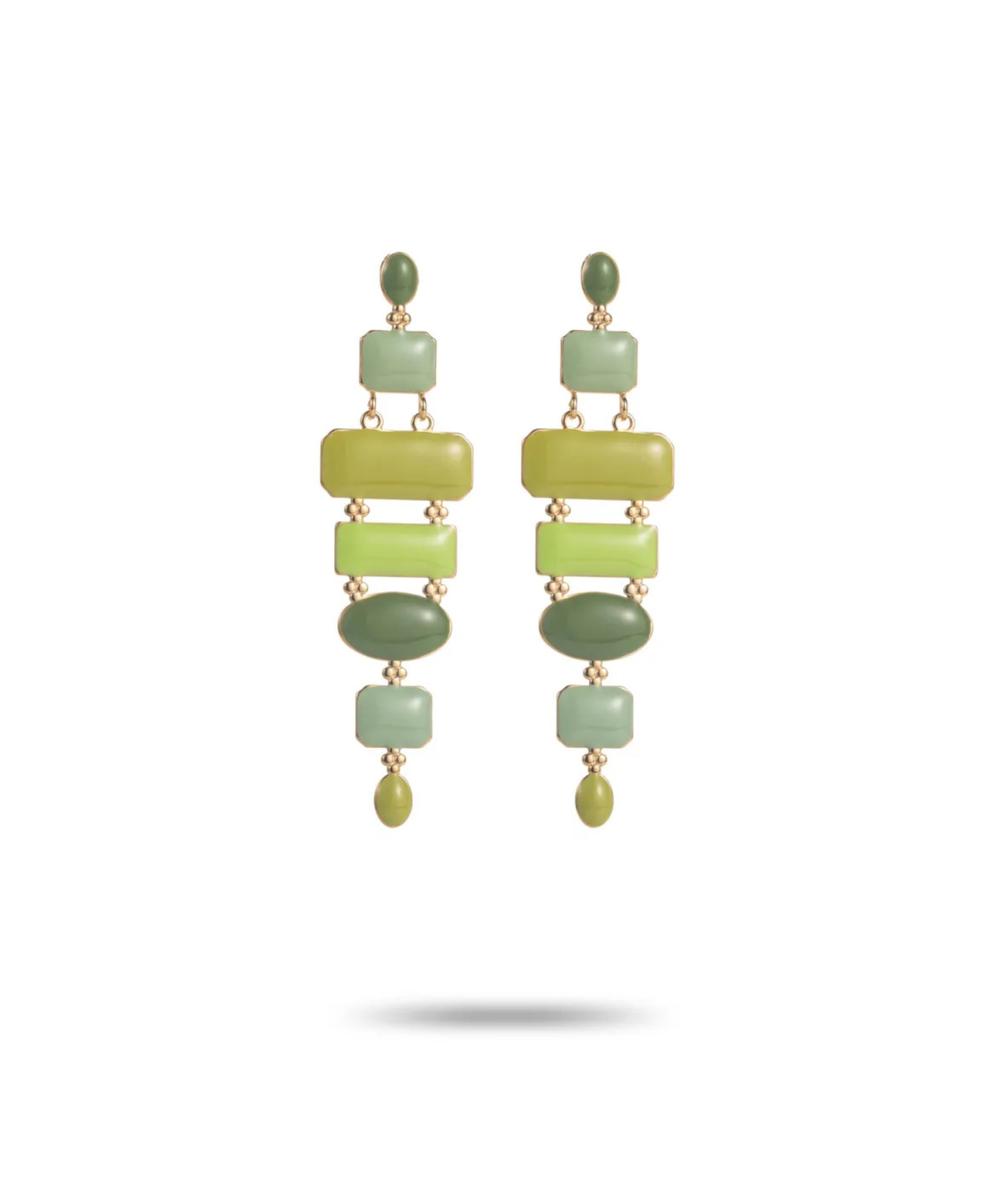 Claude vertes - Boucles d'oreilles pendantes