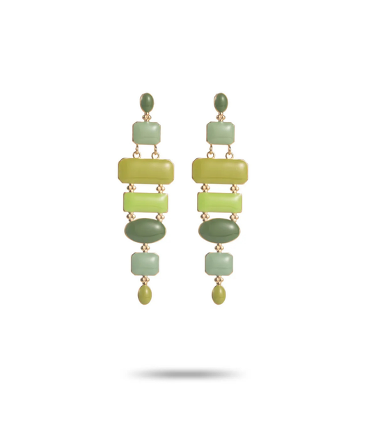 Claude vertes - Boucles d'oreilles pendantes