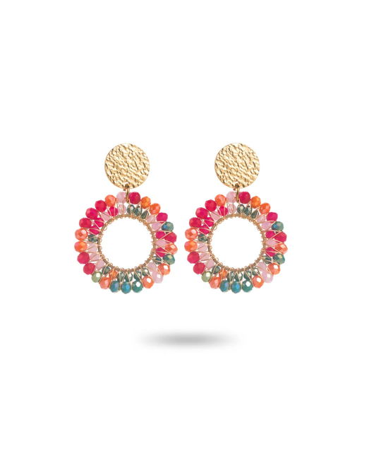 Carmen - Boucles d'oreilles rondes multicolores