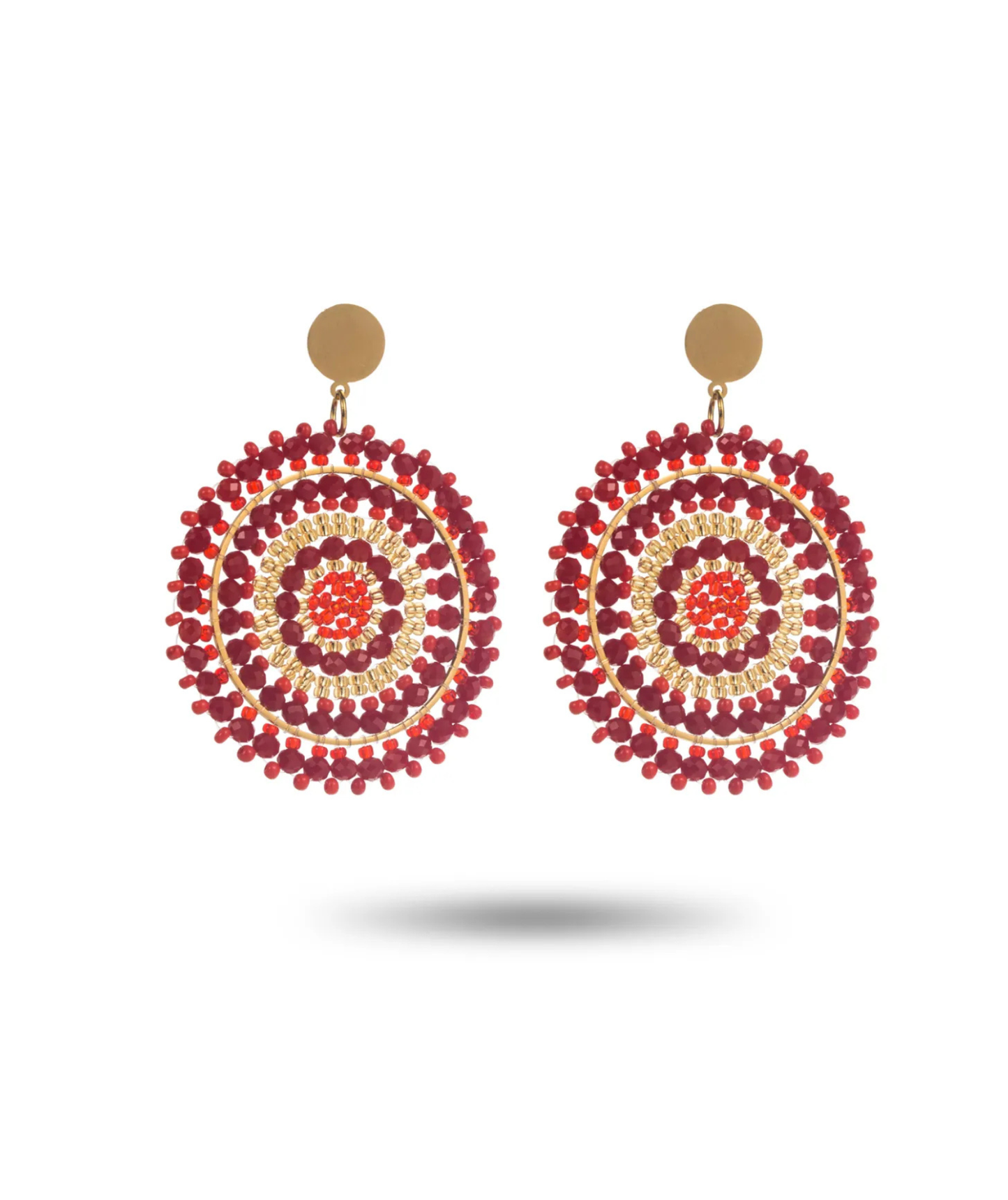 Pamita - Boucles d’oreilles pendantes rouges