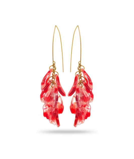 Auriane rouges - Boucles d'oreilles pendantes