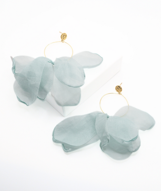 Maria bleues - Boucles d'oreilles pétales