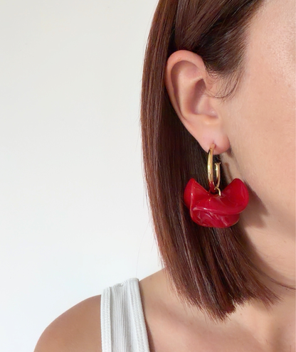 Zélie- Boucles d’oreilles rouges
