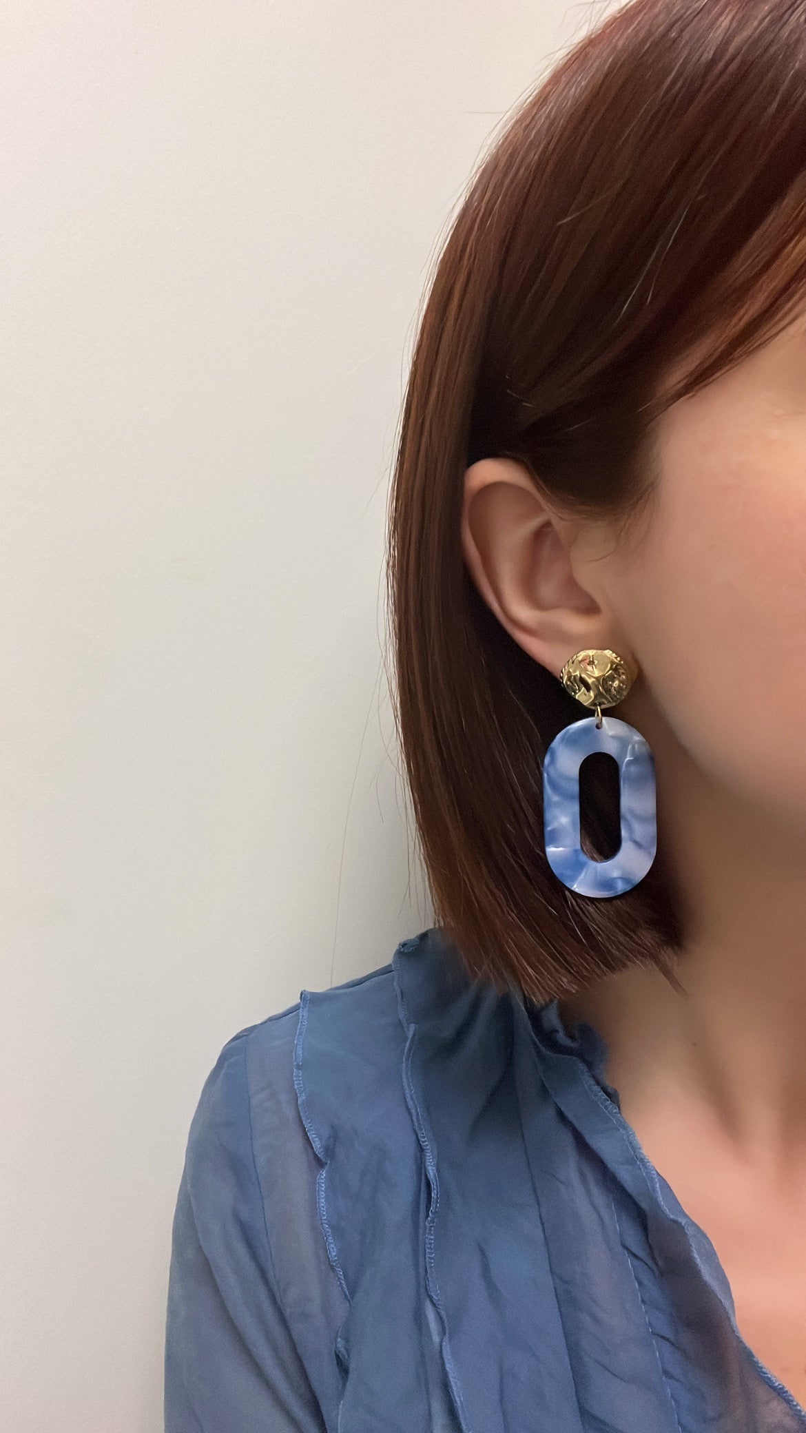 Amalia bleues - Boucles d'oreilles ovales