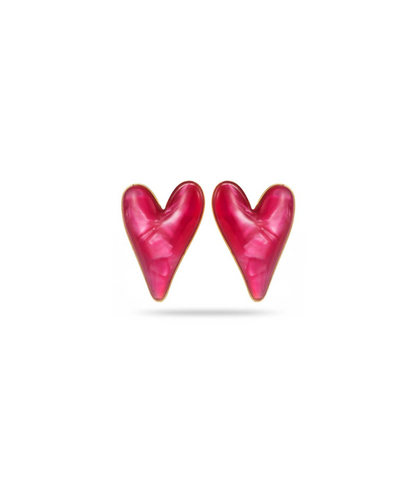 Noemi roses - Boucles d'oreilles puces coeur
