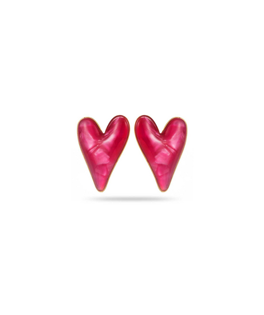 Noemi roses - Boucles d'oreilles puces coeur