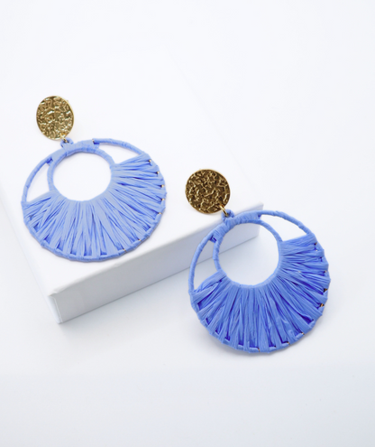 Isys - Boucles d'oreilles rondes raphia