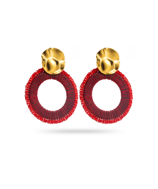 Fabienne - Boucles d'oreilles rondes rouges