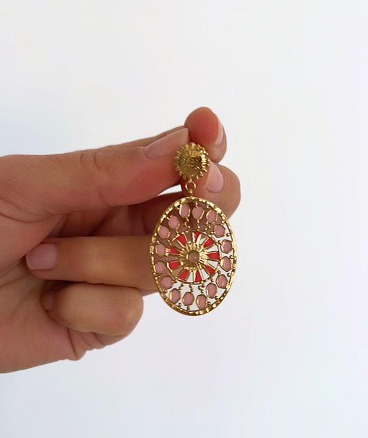 Juliette roses - Boucles d'oreilles rosace