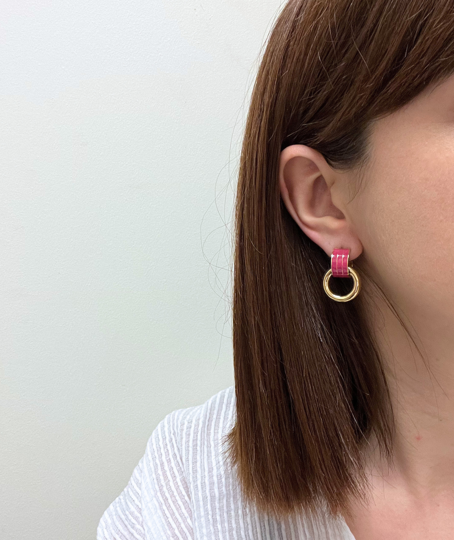 Cloé roses - Boucles d'oreilles double anneaux