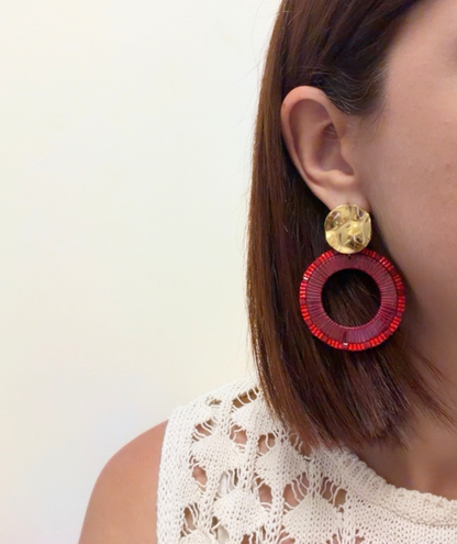 Fabienne - Boucles d'oreilles rondes rouges