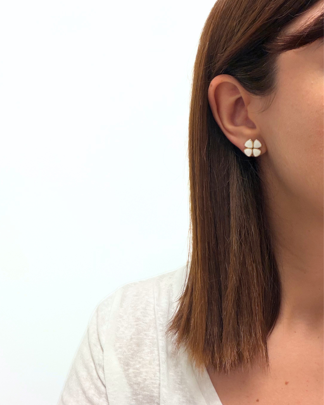 Marguerite - Boucles d'oreilles puces trèfles
