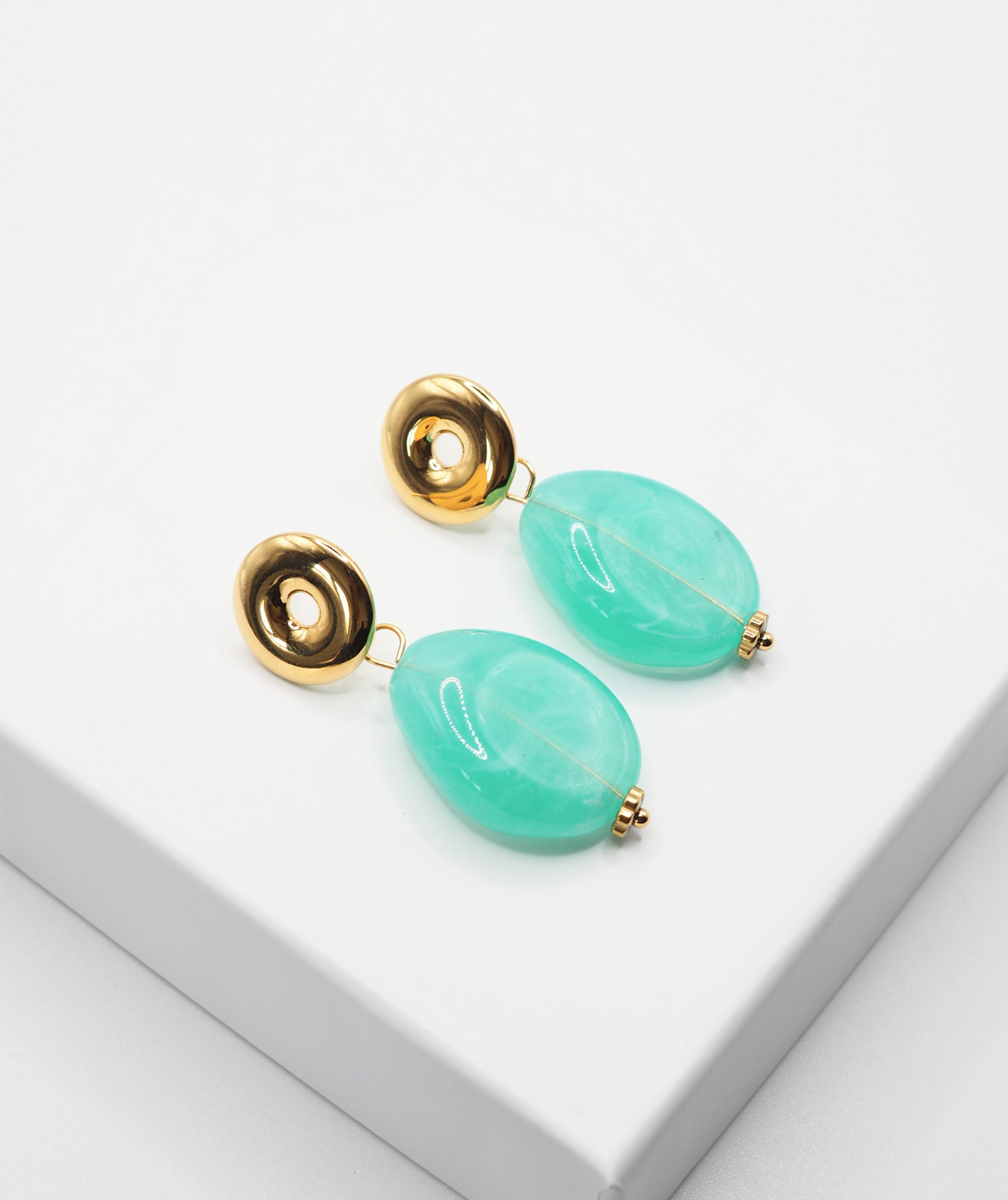 Alexane turquoises - Boucles d'oreilles pendantes