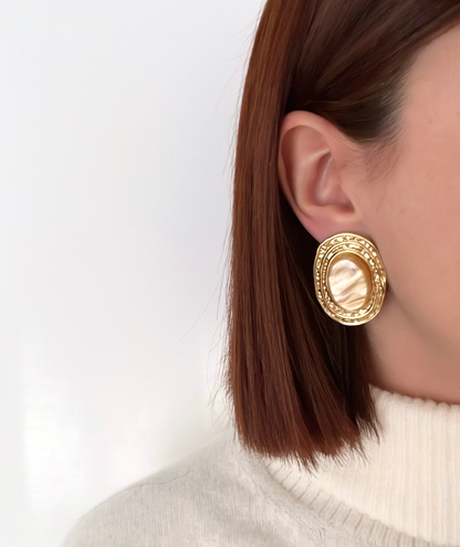 Halina - Boucles d’oreilles vintage dorées