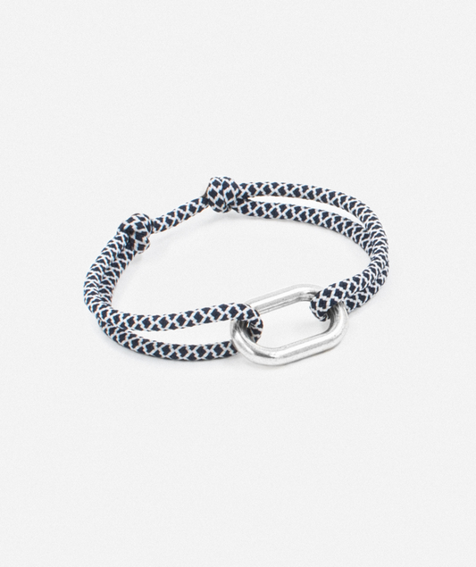 Bracelet maillon bleu marine et blanc
