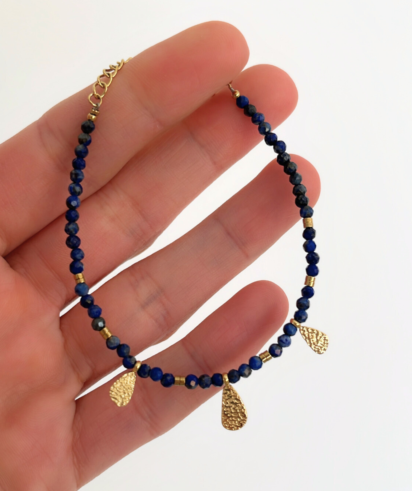 Oumy bleu - Bracelet pampilles