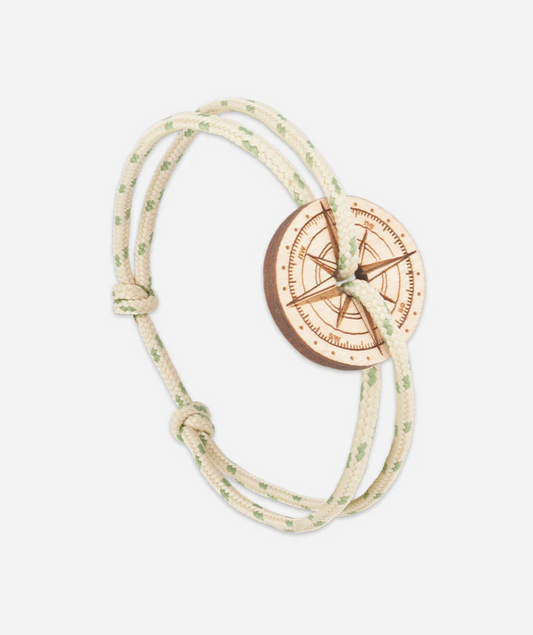 Bracelet bois rose des vents vert d'eau