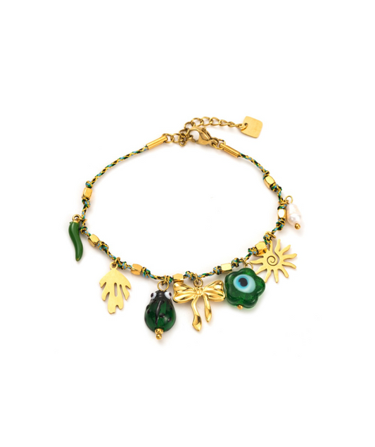 Fiola vert - Bracelet breloques