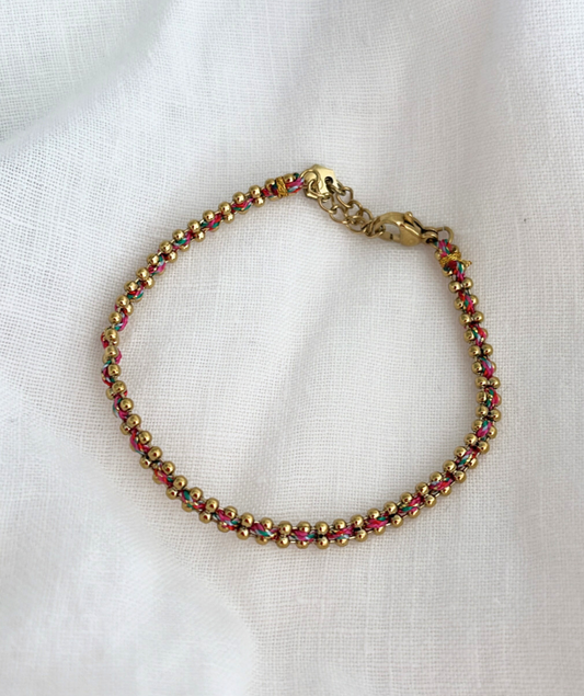 Deby rose - Bracelet cordon fin