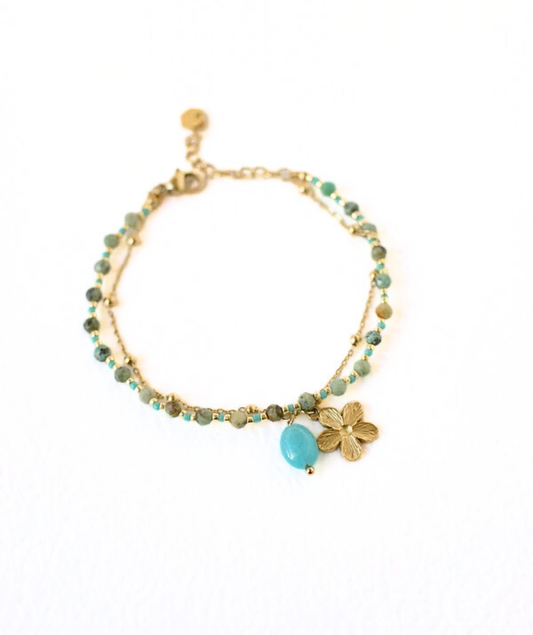 Bena turquoise - Bracelet double