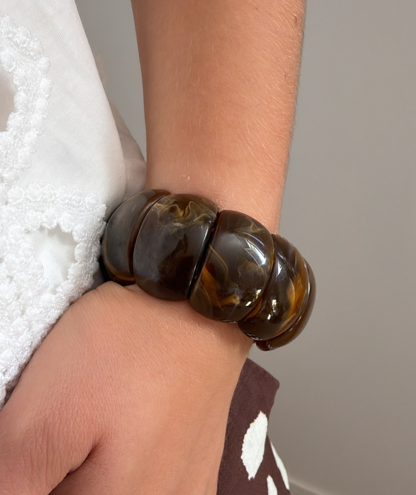 Charlie – Bracelet élastique marron