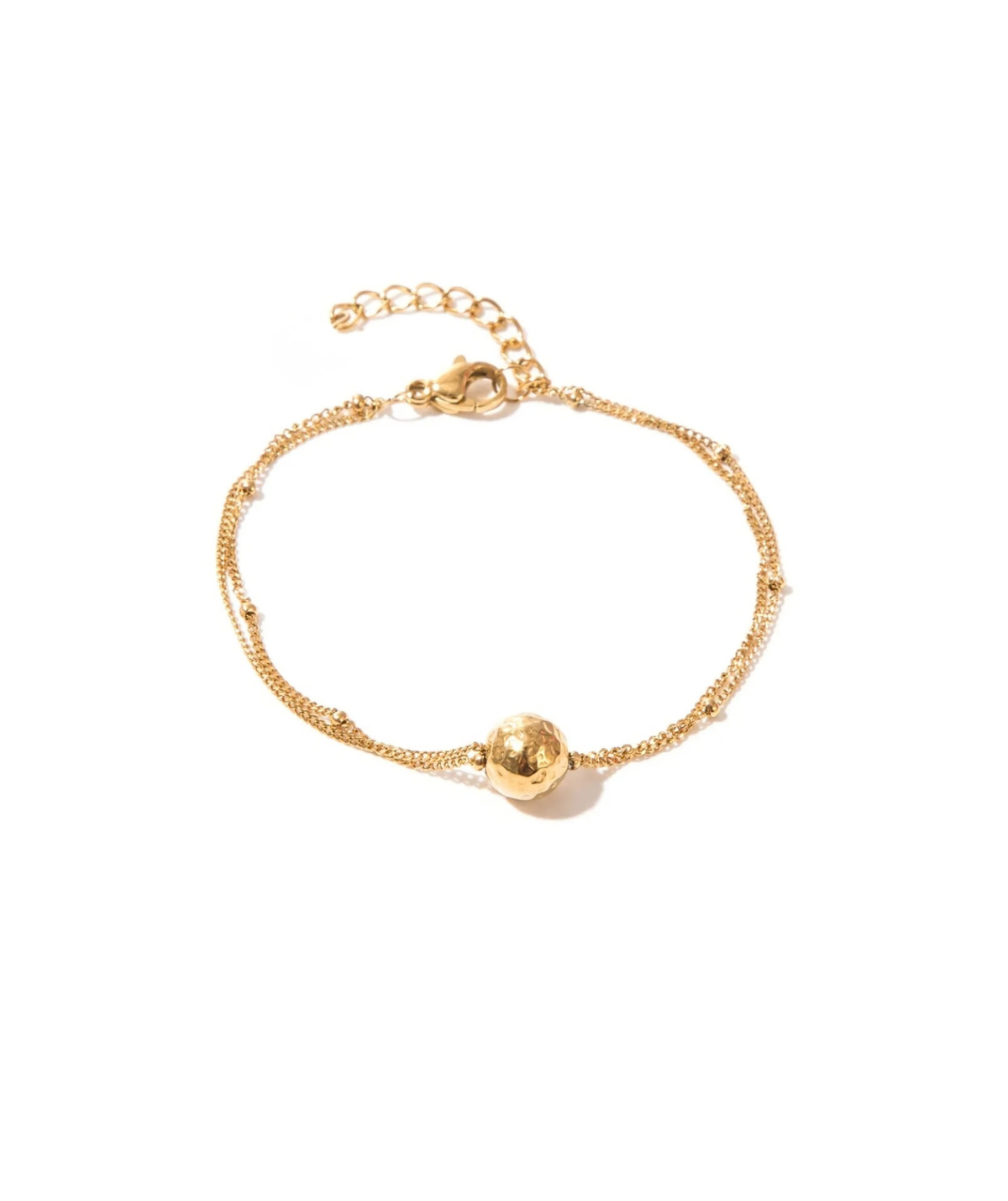 Angéla - Bracelet fin doré à bille martelée