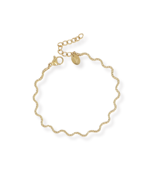 Anya - Bracelet doré zigzag fin