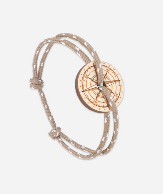 Bracelet bois rose des vents beige et blanc