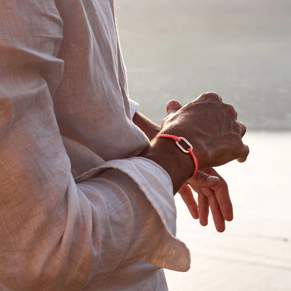 Bracelet maillon orange et blanc